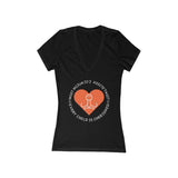 Women's Jersey Short Sleeve Deep V-Neck Tee